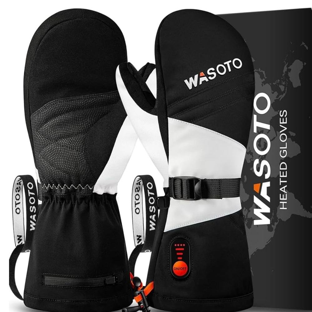 Heated Mittens Gloves 7.4V Battery 22.2Wh Rechargeable Waterproof, size Medium